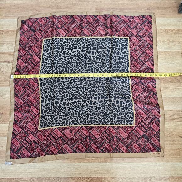 Vtg Anne Klein for Vera Companies Silk Scarf Leopard & Geometric Print - Picture 1 of 3